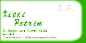 kitti petrin business card